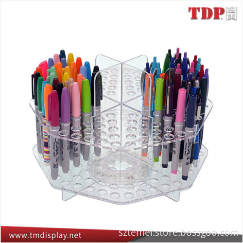 Manufacturer Rotating Clear Acrylic Pen Display with 120 Slots, Promotional Acrylic Pen Display Rack